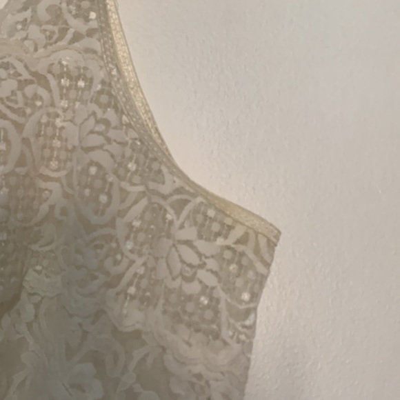 Vintage Y2K Off-White Lace Cami Top Bridal Festival Coquette Lingerie - Picture 4 of 7